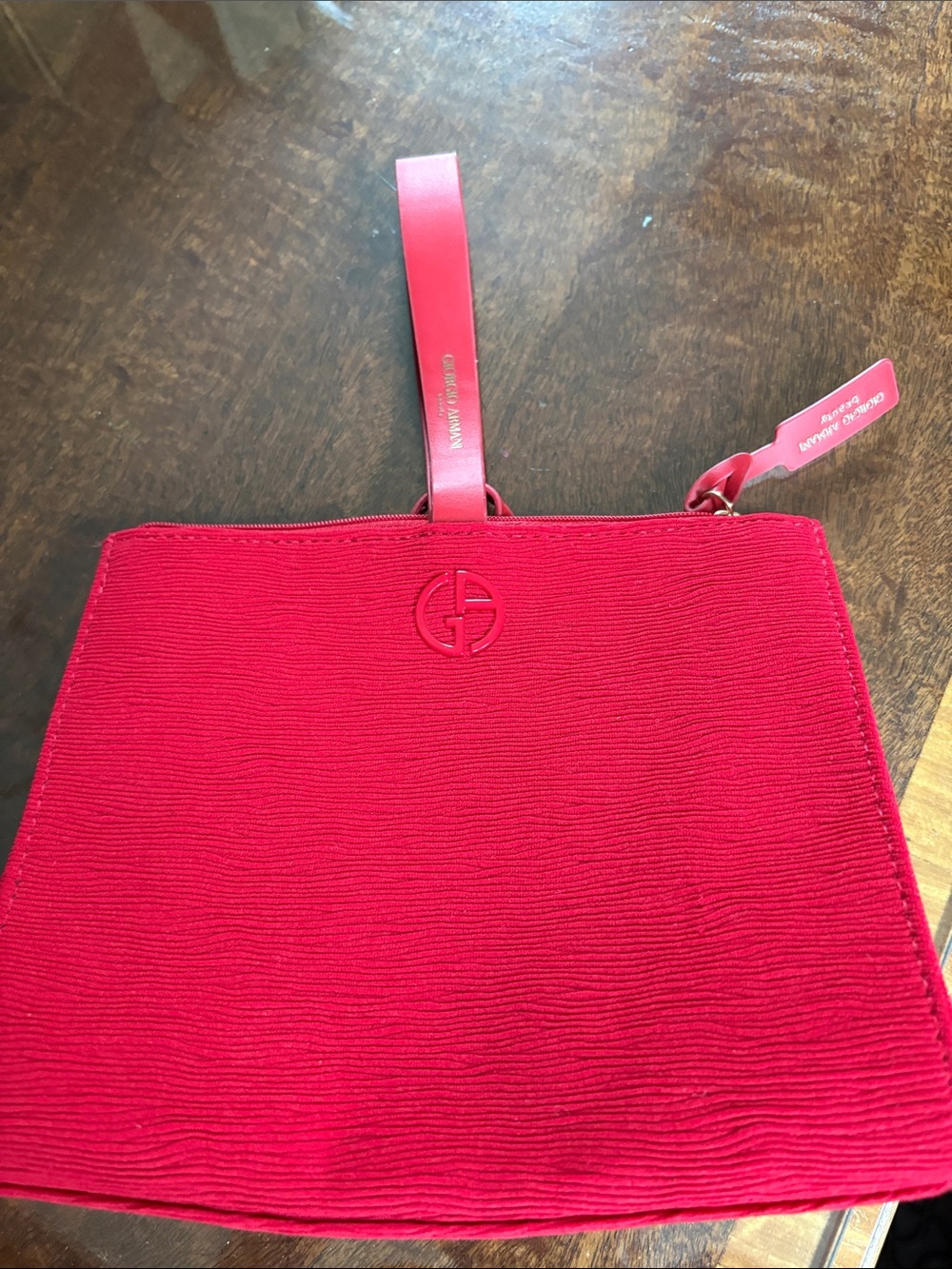 Giorgio Armani Vibrant Red Wristlet Clutch